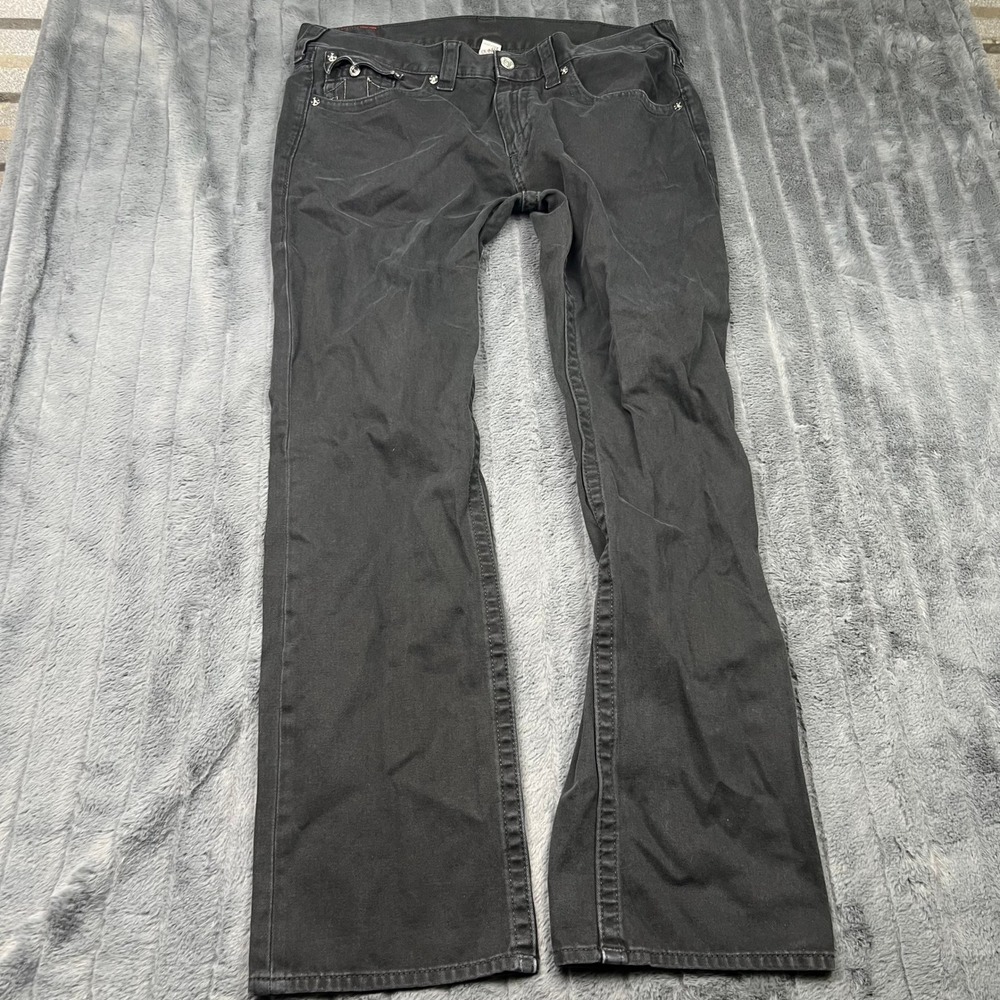 True Religion Mens Billy Super T Bootcut Jeans Black Size 38 Cotton RN 112790
